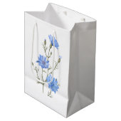 Wilde Chicorée Blume Botanische Wasserfarbenwelt Mittlere Geschenktüte (Vorderseite Schrägansicht)