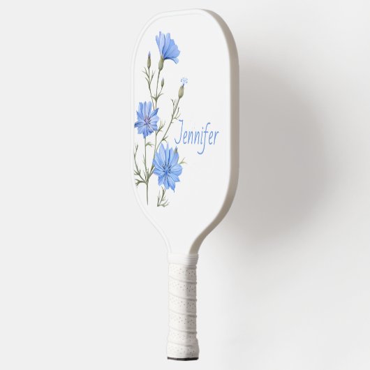 Wilde Chicorée Blume Botanische Wasserfarbenwelt Pickleball Schläger (Links)