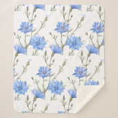 Wilde Chicorée Blume Botanische Wasserfarbenwelt Sherpadecke (Vorderseite)