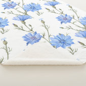Wilde Chicorée Blume Botanische Wasserfarbenwelt Sherpadecke (3/4)