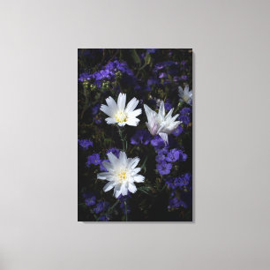 Wilde Chicorée- und Phacelia-Blumen Leinwanddruck
