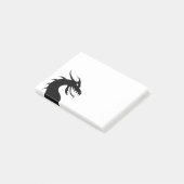 Wilde chinesische Drachensilhouette Post-it Klebezettel (angewinkelt)