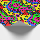 Wilde Curves Pop Art 60er Pattern Geschenkpapier (Ecke)