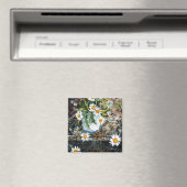 "Wilde Dasien auf einem Schelf" Blumenmagnet Magnet (In Situ (Geschirrspüler))
