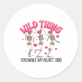 Wilde Dinge, die Sie machen mein Herz Sing Skelett Runder Aufkleber