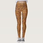 Wilde Dinge Realistische Handgezeichnete Leopard P Leggings (Vorderseite)