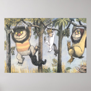 Wilde Dinge und Max schwingen von Bäumen Poster