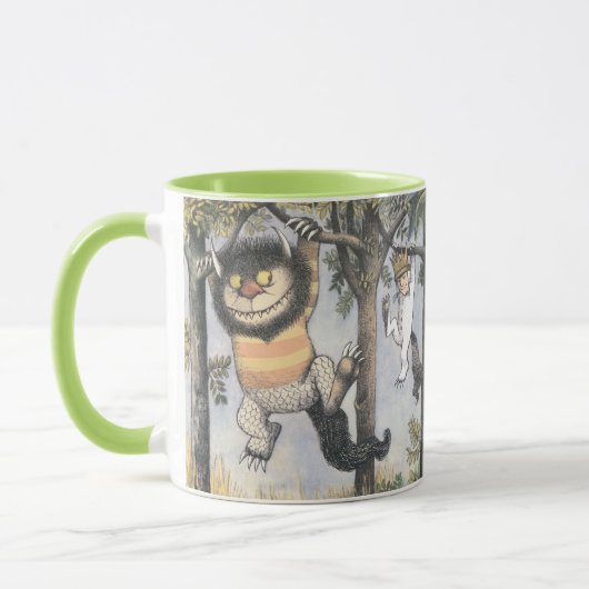 Wilde Dinge und Max schwingen von Bäumen Tasse (Links)