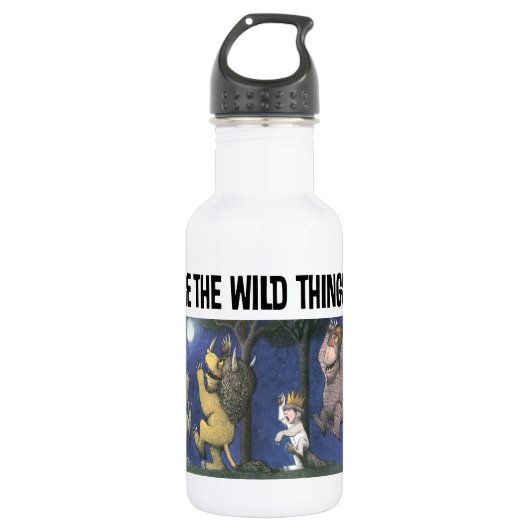 Wilde Dinge und Max tanzen im Mondlicht Edelstahlflasche (Vorderseite)