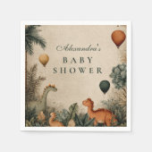 Wilde Dino-Wald-Baby-Party Serviette (Vorderseite)
