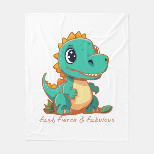 Wilde Dinosaurier Fleecedecke (Vorderseite)
