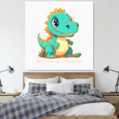 Wilde Dinosaurier Leinwanddruck (Insitu (Schlafzimmer))