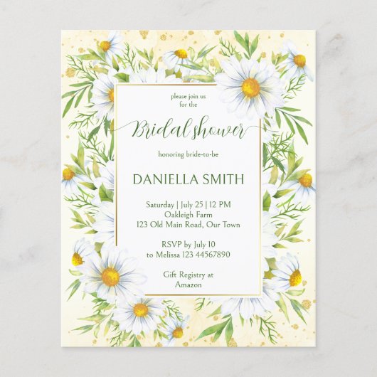 Wilde Dissy Blume Budget Braudusche Einladung (Vorderseite)