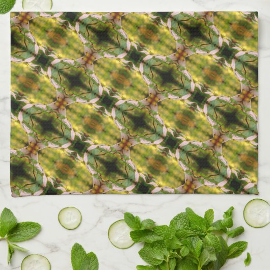 Wilde Dogwood-Blume blüht Abstraktes Muster Geschirrtuch (Gefaltet)