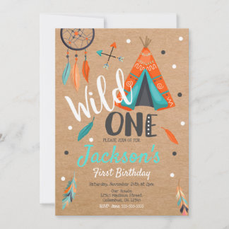Wilde Dreamcatcher Teepee-Geburtstags-Einladung Einladung