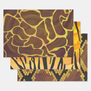 Wilde Druckmuster Geschenkpapier Set