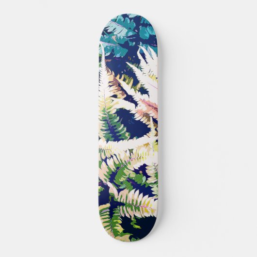 Wilde Dschungelmalerei, dunkle, botanische Natur Skateboard (Vorderseite)