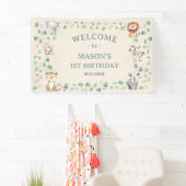 Wilde Dschungelsafari-Tiere Geburtstag Banner (Insitu)