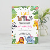 Wilde Dschungeltiere Einladung (Stehend Vorderseite)