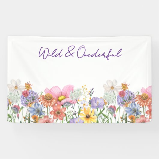 Wilde & Ein-derbare Wildblumen-Geburtstag Banner (Horizontal)