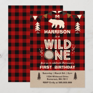 Wilde Einladung eines Geburtstags Lumberjack Wild 
