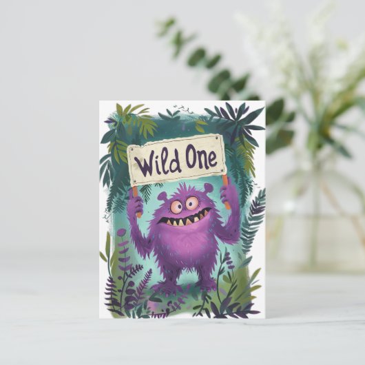 Wilde Einladung zum Geburtstag (Stehend Vorderseite)