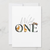 Wilde Einmonate, Giraffe, Sloth Dschungel laden ei Einladung (Rückseite)