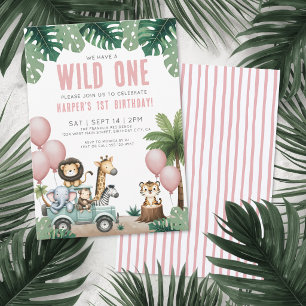Wilde Eins-Jungle-Safari 1. Geburtstagsfeier Einladung