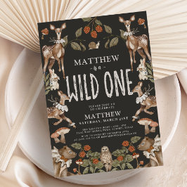 Wilde Einwaldtiere Geburtstagsparty Einladung