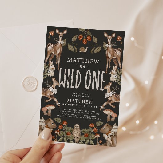 Wilde Einwaldtiere Geburtstagsparty Einladung