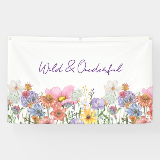 Wilde & Einzigartige Wildblumen-Geburtstagsfeier Banner (Horizontal)