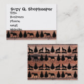 Wilde Elch-Wolf-Wildnis-Gebirgskabine rustikal Visitenkarte (Vorne/Hinten)