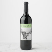 Wilde Elche im Schnee Weinkennzeichen Weinetikett (Vorderseite)