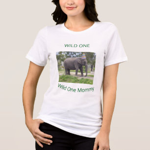 Wilde Elefanten-Mutter-Feier Tri-Blend Shirt