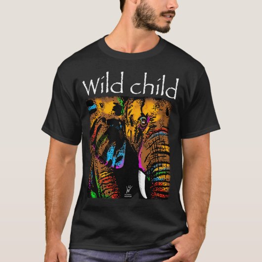 Wilde Elefantenregenbogen-Tiere T-Shirt (Vorderseite)