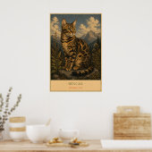 Wilde Eleganz: Bengalkatze Poster (Küche)