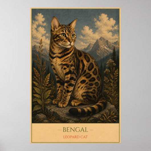 Wilde Eleganz: Bengalkatze Poster (Vorne)
