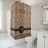Wilde Eleganz: Personalisierter Leopard Print Duschvorhang (Beispiel)