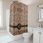 Wilde Eleganz: Personalisierter Leopard Print Duschvorhang (Beispiel)