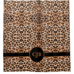 Wilde Eleganz: Personalisierter Leopardenprint Duschvorhang