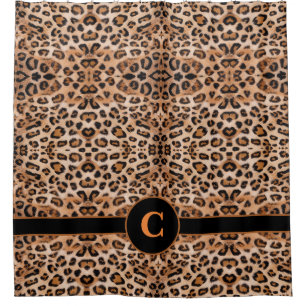 Wilde Eleganz: Personalisierter Leopardenprint Duschvorhang