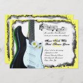Wilde elektrische Gitarren-Limone Einladung (Vorne/Hinten)