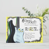 Wilde elektrische Gitarren-Limone Einladung (Stehend Vorderseite)