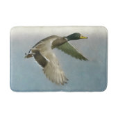 Wilde Ente im Flug Badematte (Vorderseite)