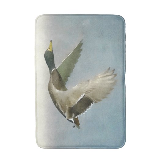 Wilde Ente im Flug Badematte (Vorderseite Vertikal)