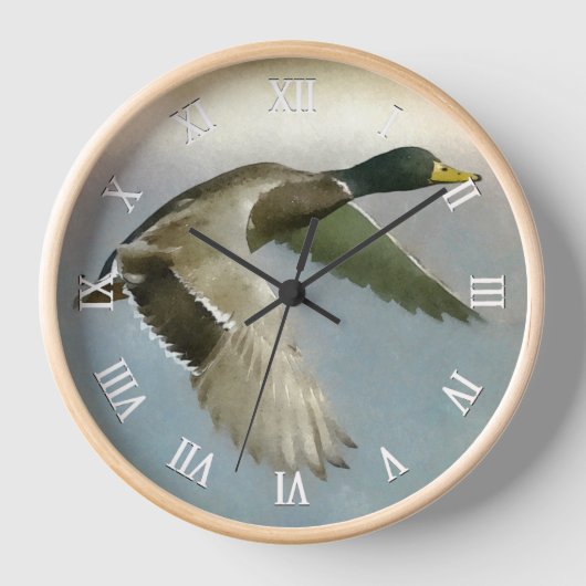 Wilde Ente im Flug Uhr (Vorderseite)