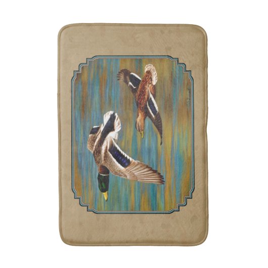 Wilde Enten Flying Tan Badematte (Vorderseite Vertikal)