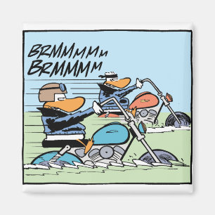 Wilde Enten-Motorrad-Kühlschrankmagnet Magnet