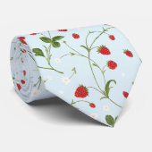 Wilde Erdbeeren (Alice Blue) - Neck Tie Krawatte (Gerollt)