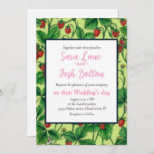 Wilde Erdbeeren auf Honigtaube Einladung (Vorne/Hinten)